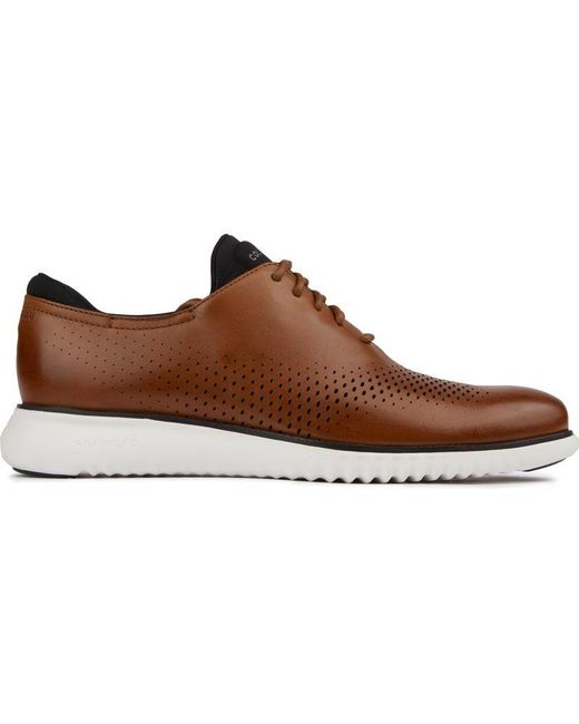 Cole Haan Brown Zerogrand Laser Wingtip Shoes for men