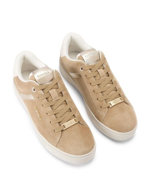 Carvela Kurt Geiger Natural Suede Fabric Daze Sneakers