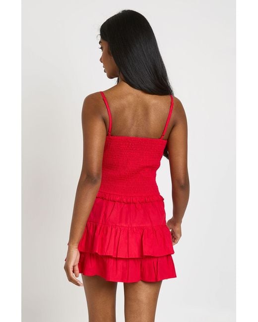 Boohoo Shirred Waist Ruched Bust Mini Dress