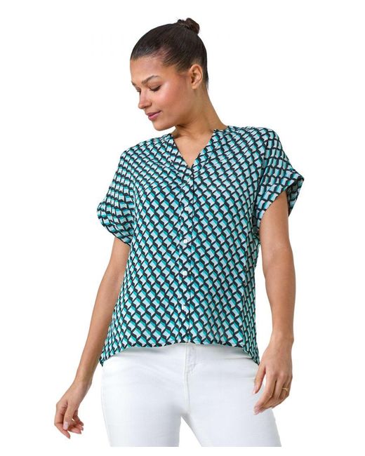 Roman Blue Geo Relaxed Shirt