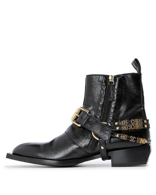 Moschino Black Biker Boots