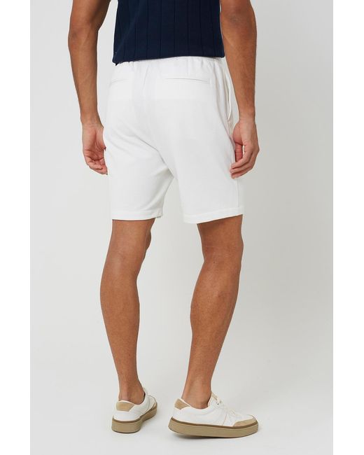 Brave Soul Blue Waffle Zip Waist Shorts for men