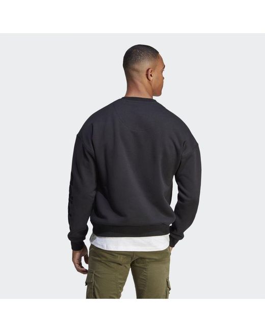 Adidas Blue Lounge Fleece Sweatshirt for men