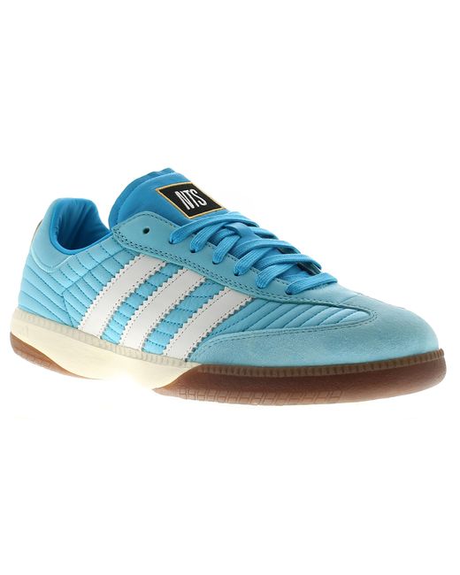 Adidas Originals Blue Trainers X Nts Radio Hackney Leather Lace Up for men