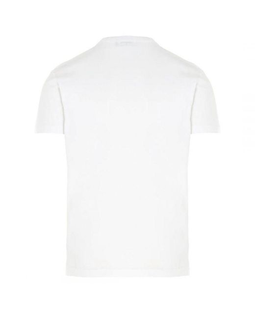 DSquared² White Icon Print T-Shirt Cotton for men