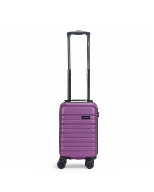 Infinity Leather Purple Abs Hardshell Underseat Cabin Suitcase 45 X 25 X 20 Cm Luggage Suitable For Rynair