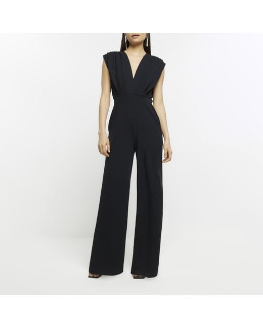 River Island Blue Jumpsuit Sleeveless