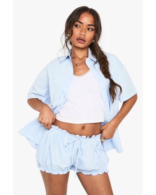 Boohoo White Drawstring Waist Bloomers