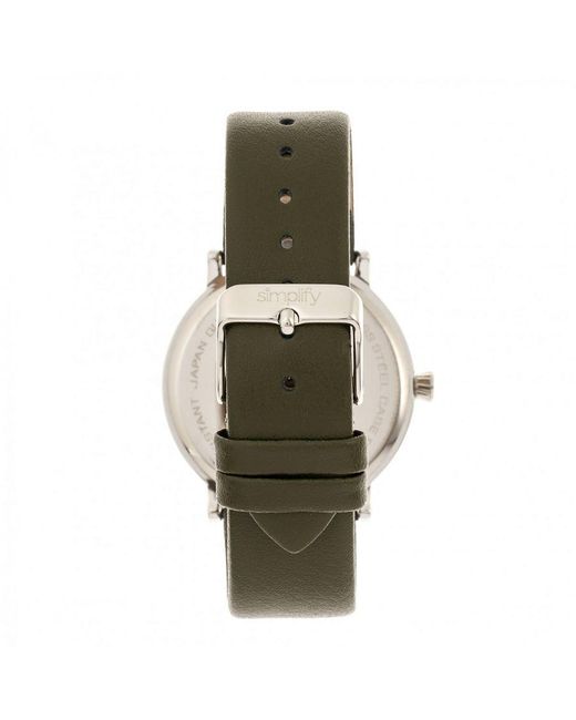 Simplify Metallic The 6200 Leather-Strap Watch