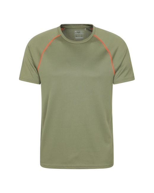 Mountain Warehouse Green 'Endurance' T-Shirt Breathable Quick Dry Upf50 Sun Protection Tee for men