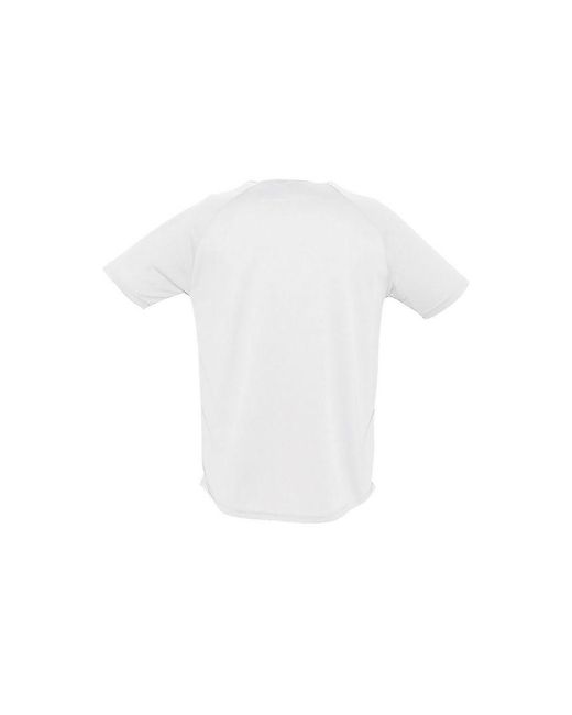 Sol's White Sporty Short Sleeve Performance T-Shirt for men