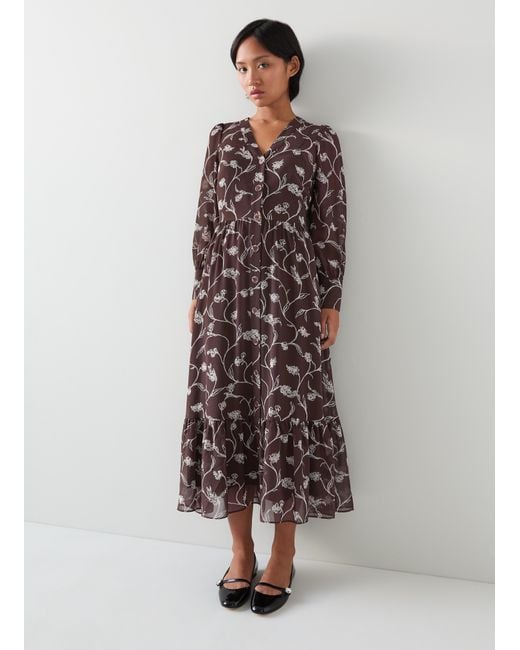 LK Bennett Lucian Petite Dresses in Brown Lyst UK