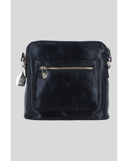 Ashwood Leather Blue Genuine Crossbody Bag With Adjustable Strap