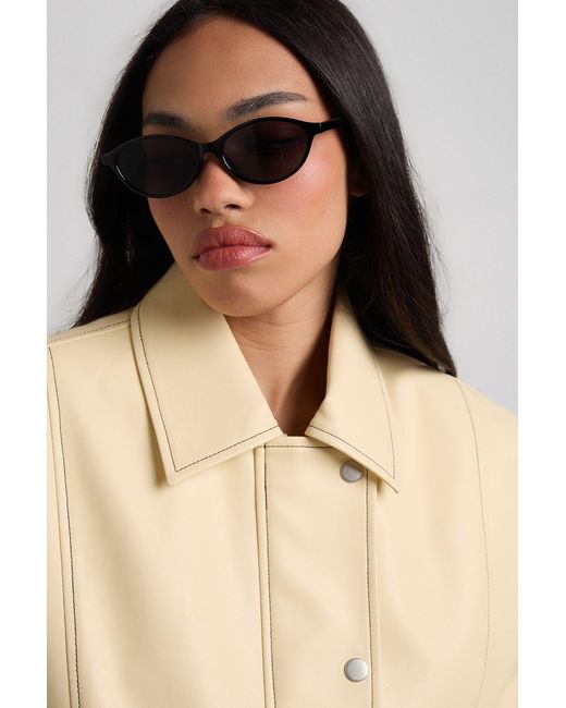 Boohoo Natural Oval Rounded Sunglasses