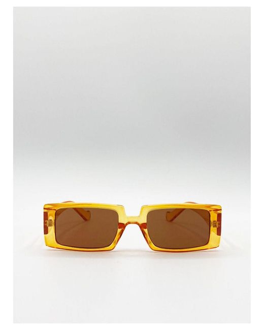 SVNX Orange 90S Mini Rectangle Sunglasses