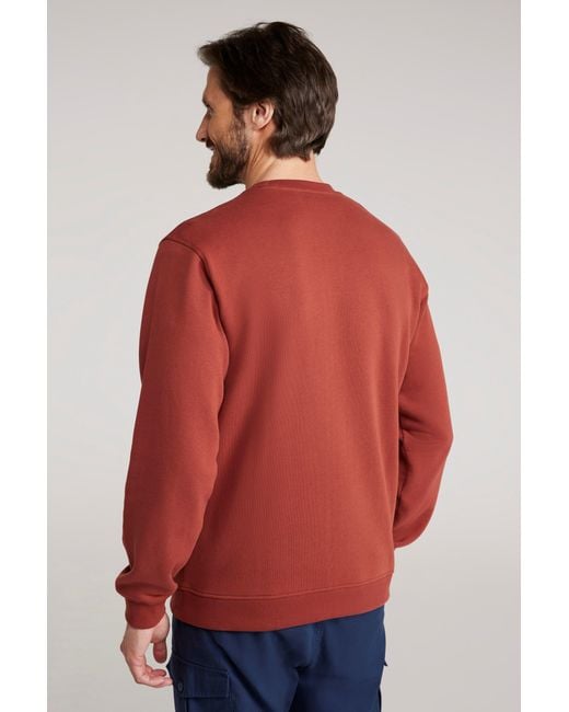 Mountain Warehouse Red 'Circle Mountain' Crew Neck Sweatshirt Casual Lightweight Pullover Jumper Cotton for men