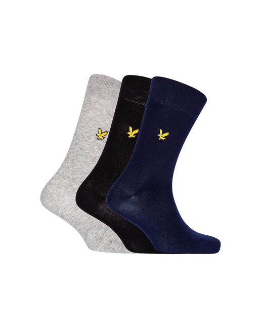 Lyle & Scott Blue Angus 3 Pack Socks for men
