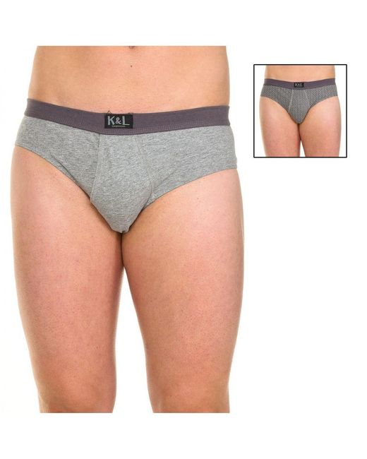 Kisses&Love Gray Pack-2 Basic Open Slips Kl2010 for men