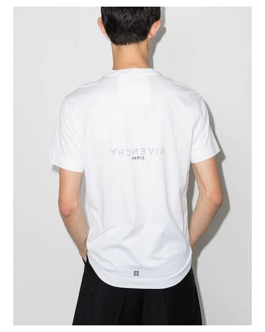 Givenchy T-shirt Met Omgekeerde Parijs-logoprint In Wit in het White voor heren