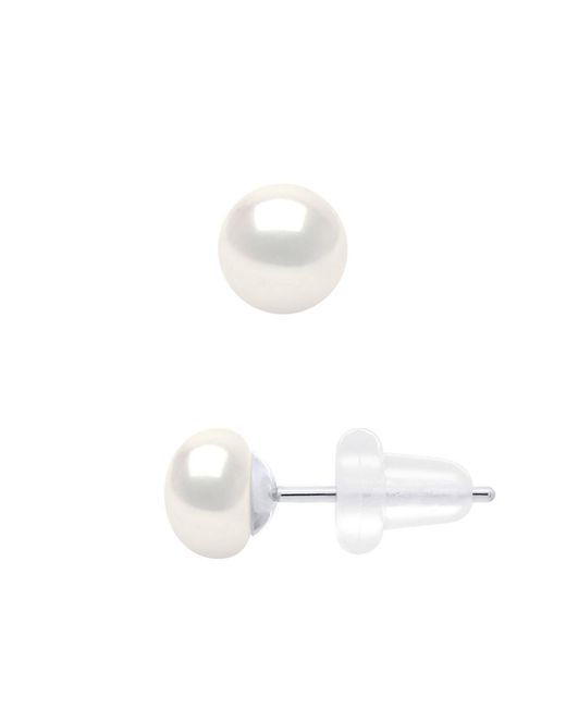 Ateliers Saint Germain White Earrings Real Cultured Freshwater Pearls Button 5-6 Mm