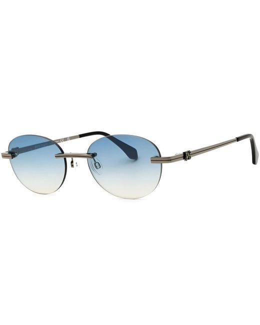 Palm Angels Blue Accessories Crystal Round Sunglasses for men