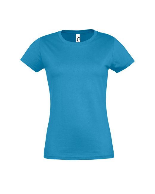 Sol's Blue Ladies Imperial Heavy Short Sleeve T-Shirt (Aqua)