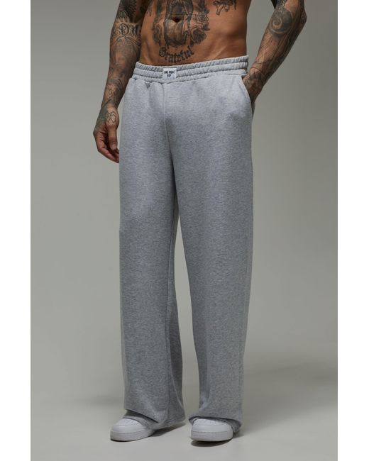 BoohooMAN Gray Tall One More Rep Wide Leg Jogger for men
