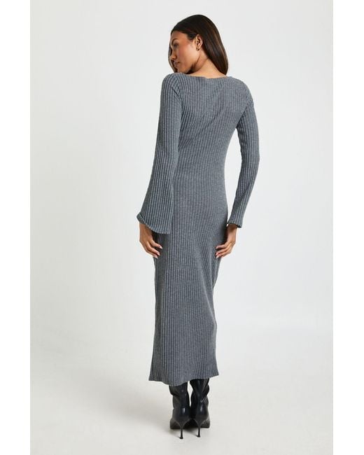 Boohoo Multicolor Maternity Slash Neck Midaxi Dress