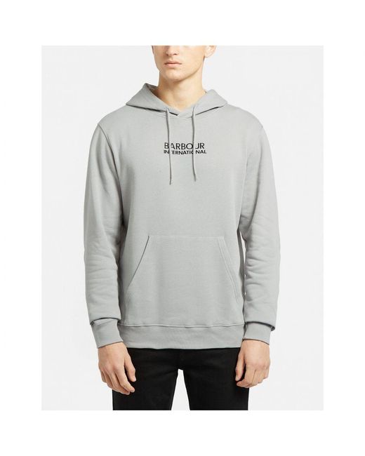 Barbour Gray International Pins Pullover Hoodie for men