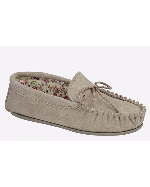 Mokkers Gray Lily Moccasin Slippers