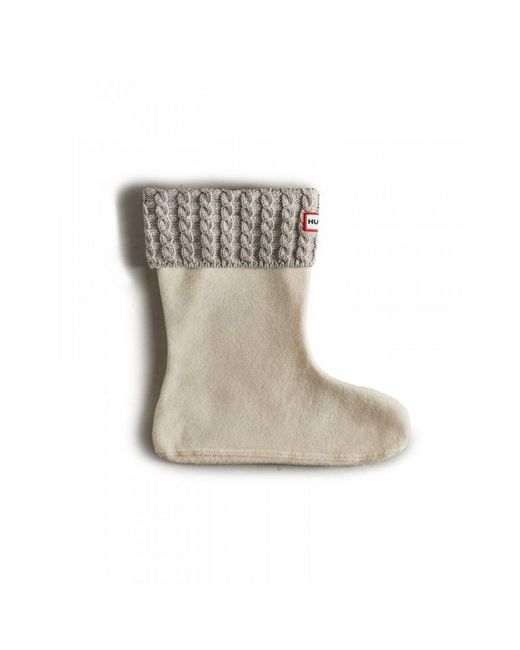Hunter Natural Short Cable Welly Socks