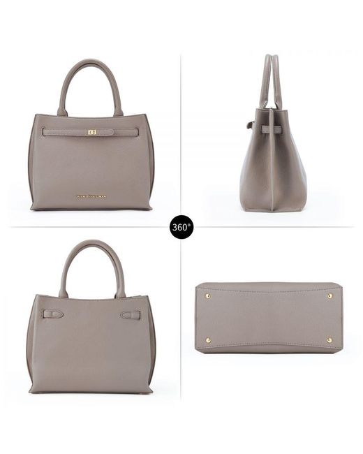 Victoria Hyde London Gray Lambeth Shoulder Bag Leather