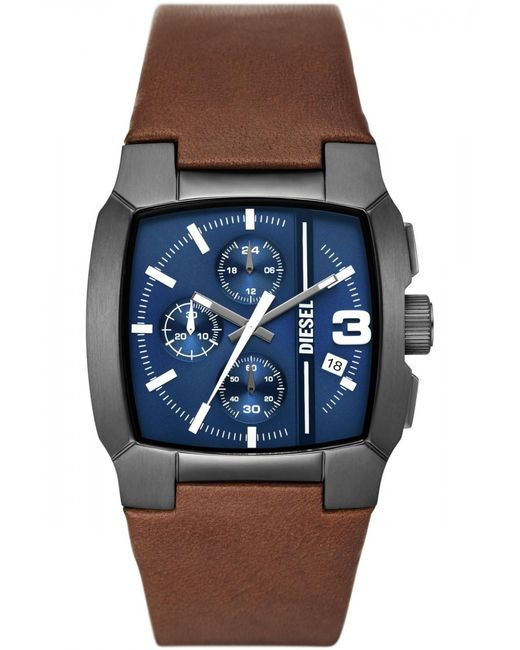 DIESEL Blue Cliffhanger Watch Dz4641 Leather (Archived) for men