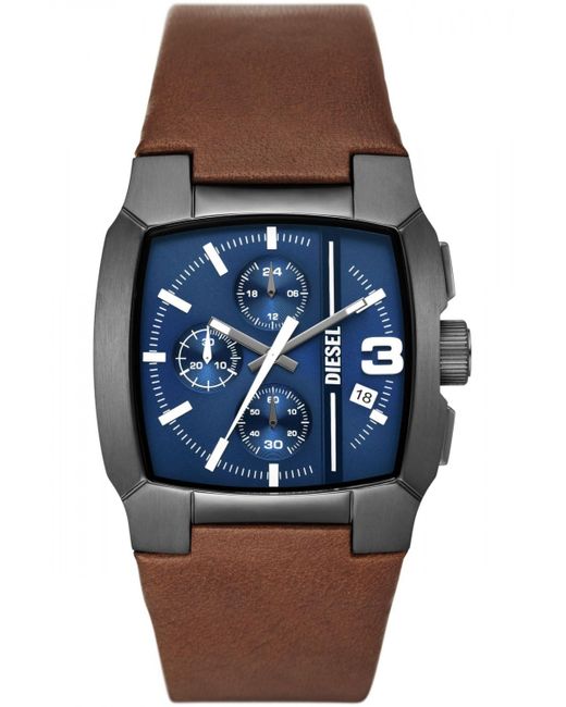 DIESEL Blue Cliffhanger Watch Dz4641 Leather (Archived) for men