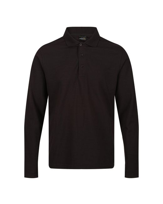 Regatta Black Pro Long-Sleeved Polo Shirt for men