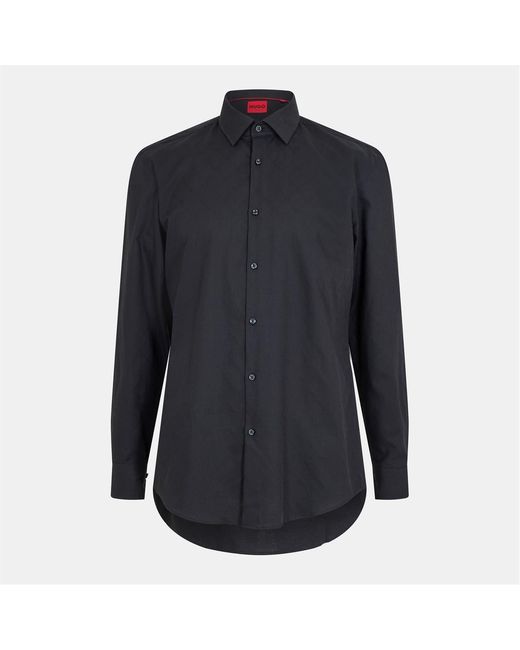 Boss Blue Regular Fit Point Collar Long Sleeve Oxford Shirt for men