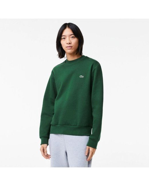 Lacoste Green Crew Neck Fleece Sweatshirt for men