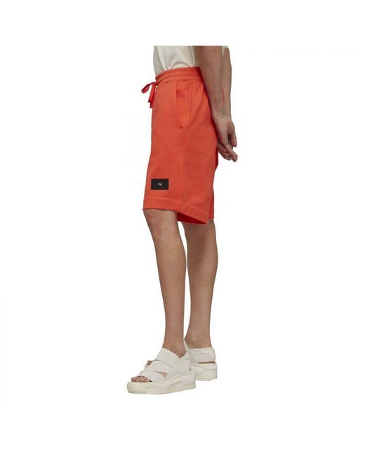 Y-3 Organic Cotton Terry Shorts In Oranje in het Red voor heren