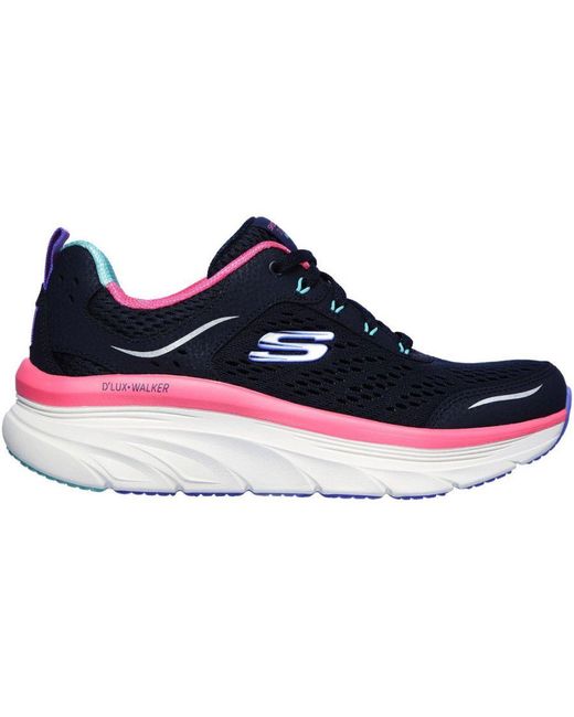Skechers Blue Relaxed Fit D'lux Walker Infinite Motion Sports Womens Leather