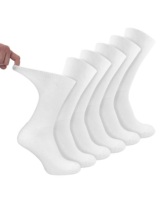 Dr.Socks White 6 Pack Diabetic Sport Socks for men