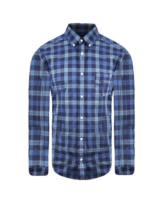 Eden Park Blue Paris Regular Oxford Shirt Cotton for men