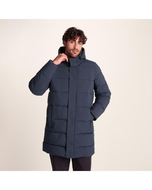 TOG24 Blue Preece Padded Long Jacket for men