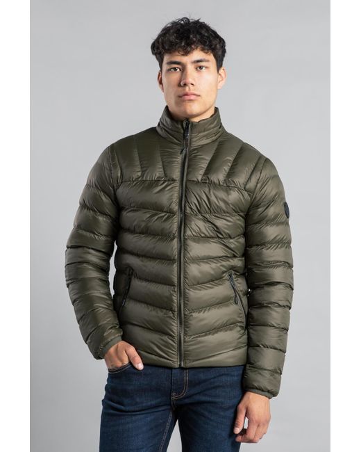 Tokyo Laundry Gray Padded Funnel Neck Full Zip Jacket for men
