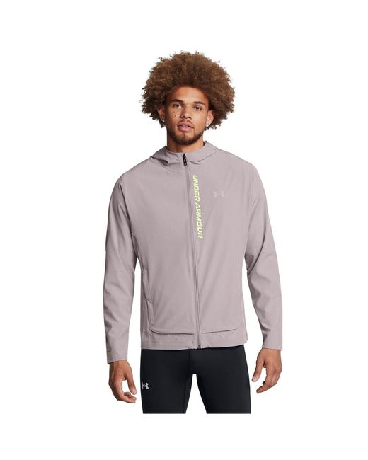 Under Armour Purple Outrun Storm Hooded Running Jacket for men