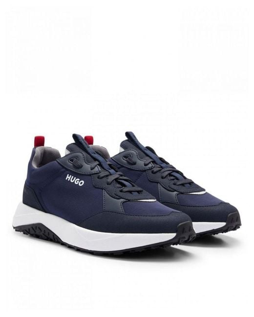 HUGO Blue Kane Runn Mixed-Material Trainers With Eva Rubber Outsole for men