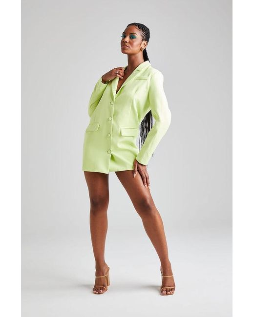 Urban Bliss Lime Oversized Blazer Dress in Green | Lyst UK