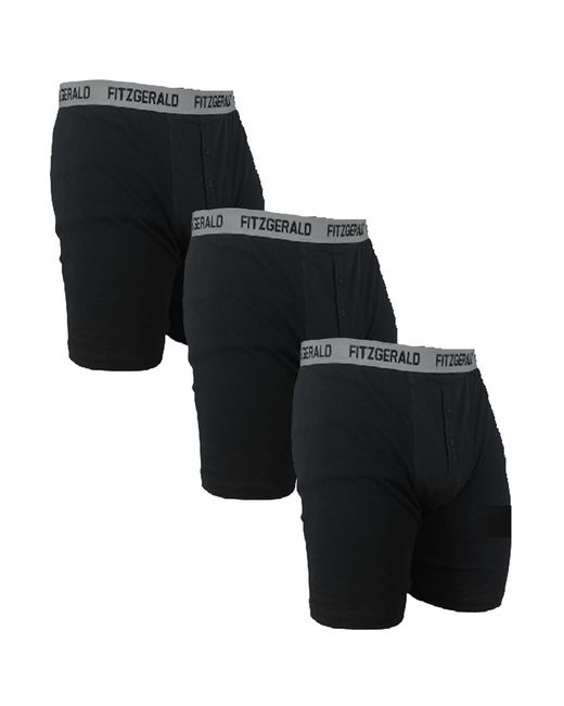 Fitzgerald London Black 3 Pack Boxer Shorts Plus Size Underwear for men