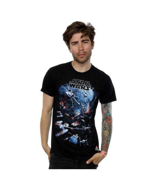 Star Wars Black Universe Battle T-Shirt Cotton for men