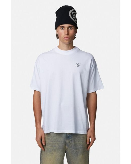 Good For Nothing White Relaxed Monogram Tee for men