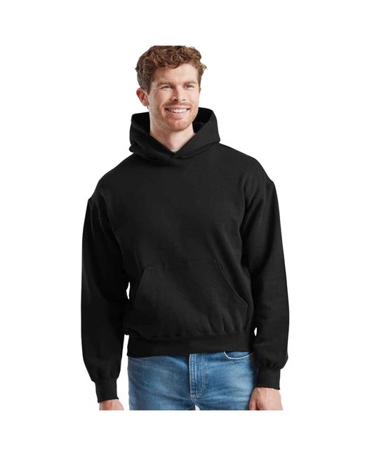 Fruit Of The Loom Black Supercotton Cotton Hoodie for men